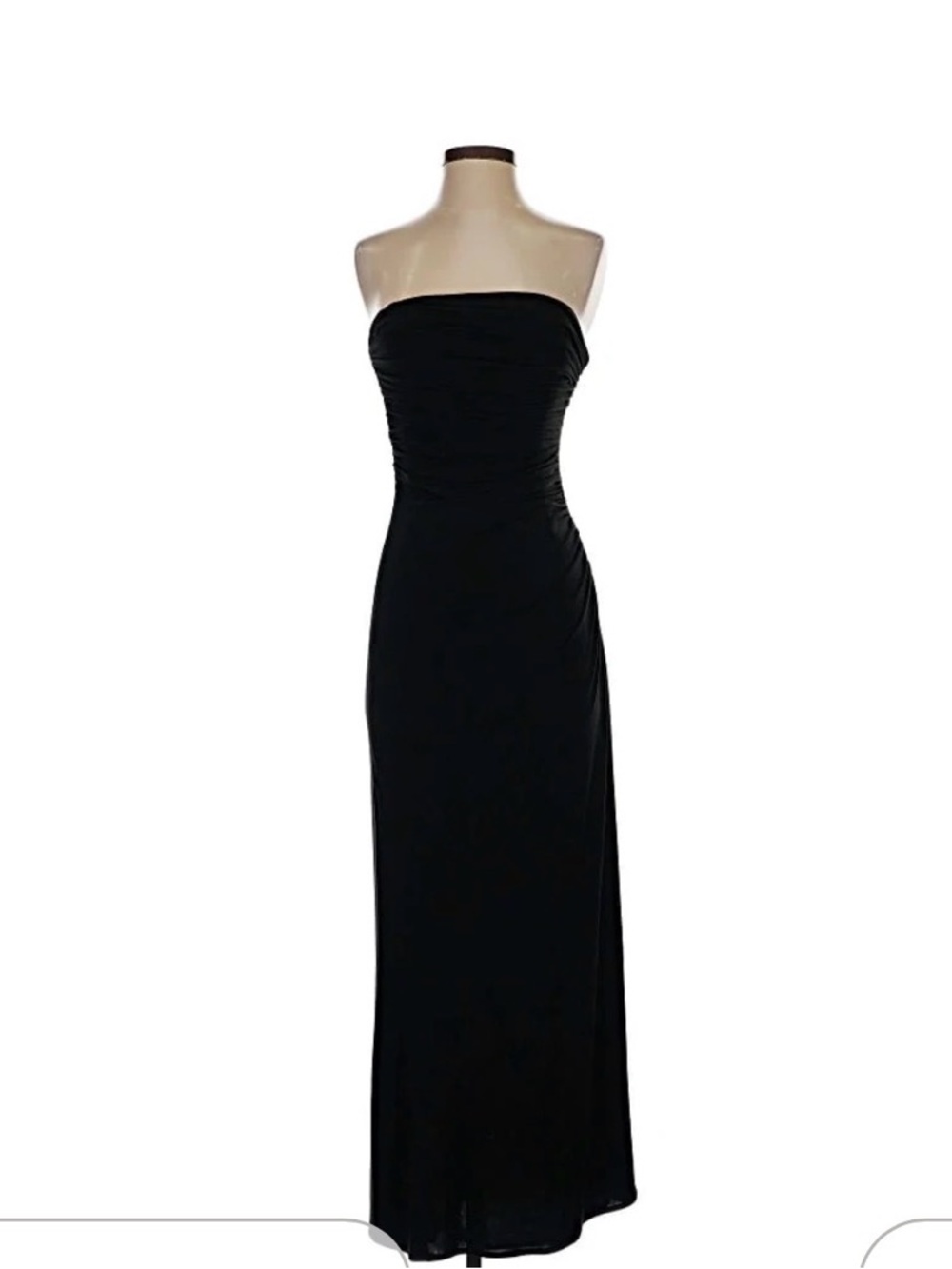 Patra Black Strapless Ruched Maxi Gown